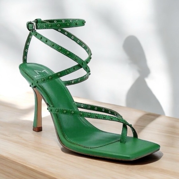 NWB Marc Fisher Dallin Green Strappy Leather Sandals, size 11M - Picture 2 of 12